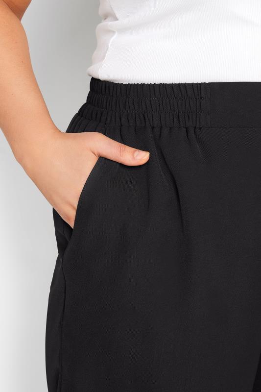 YOURS Curve Black Elasticated Waist Pull On Shorts | Yours Clothing 3