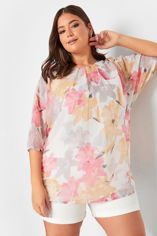 YOURS Curve Plus Size White Floral Blouse | Yours Clothing  2
