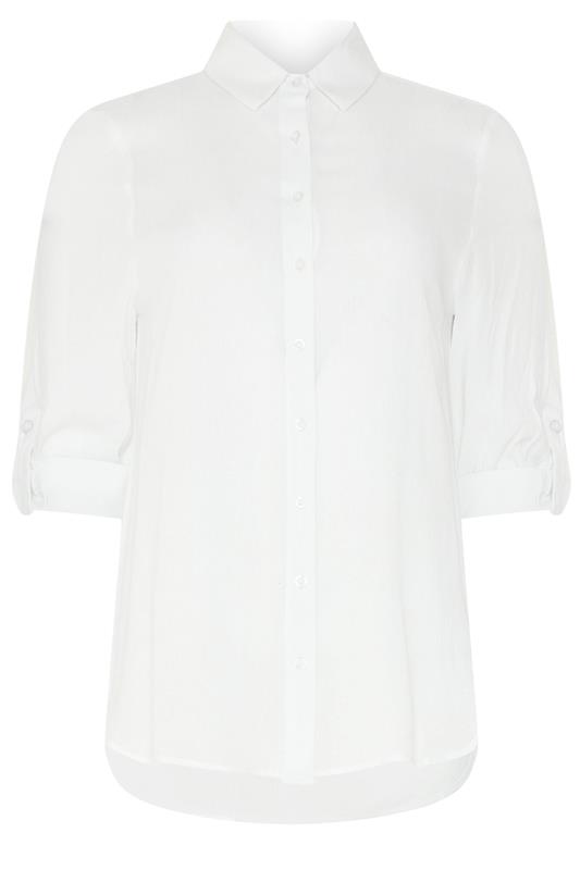 M&Co White Crinkle Tab Sleeve Shirt | M&Co 5