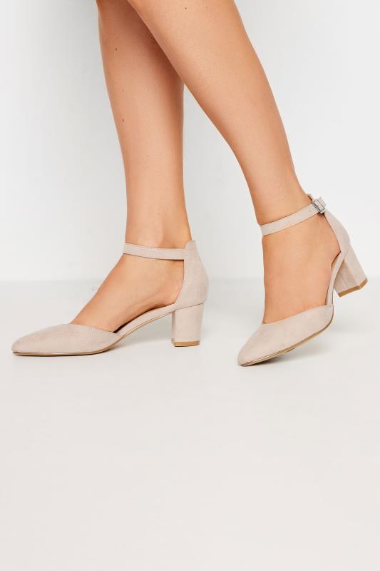  LTS Nude Block Heel Court Shoes In Standard Fit