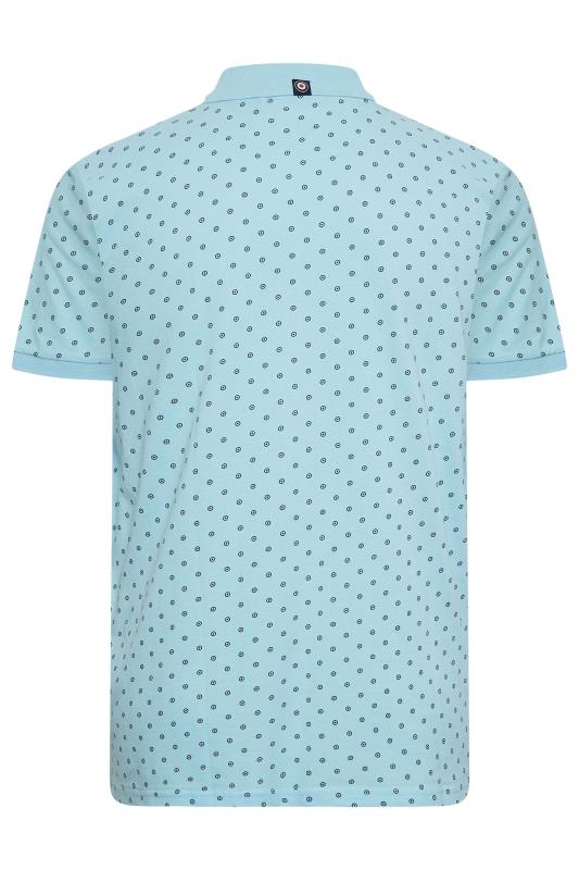 LAMBRETTA Big & Tall Plus Size Light Blue Target Print Polo Shirt | BadRhino  4
