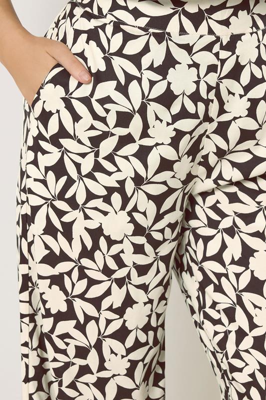M&Co Brown Floral Wide Leg Trousers | M&Co 6
