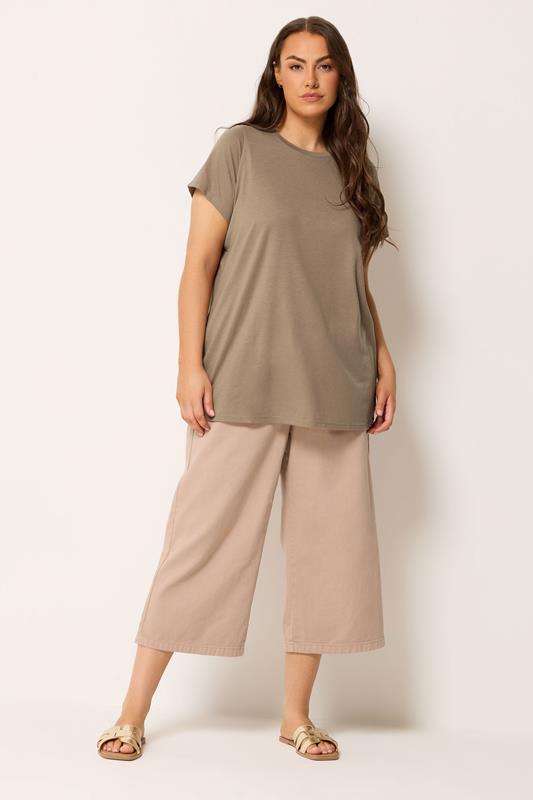 YOURSET 3 PACK Plus Size Mocha Brown & Pink Core T-Shirts | Yours Clothing 5