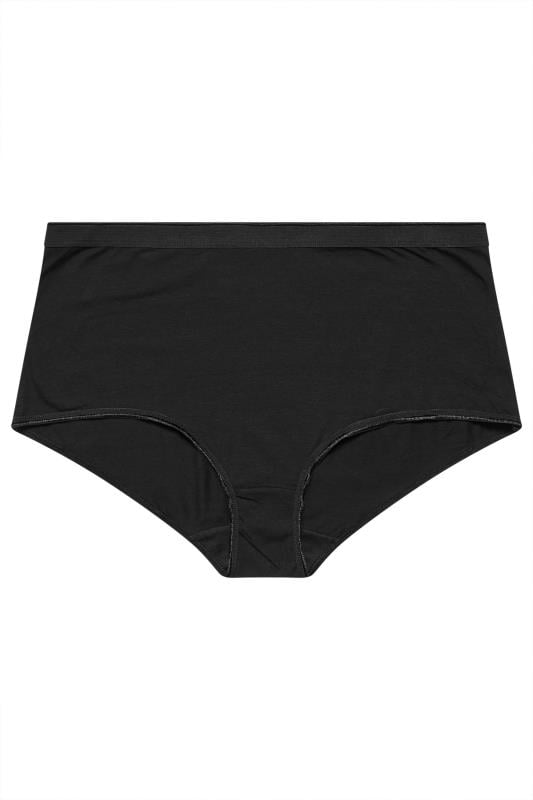 YOURS 5 PACK Plus Size Pink & Black Stretch Cotton Full Briefs | Yours Clothing  11