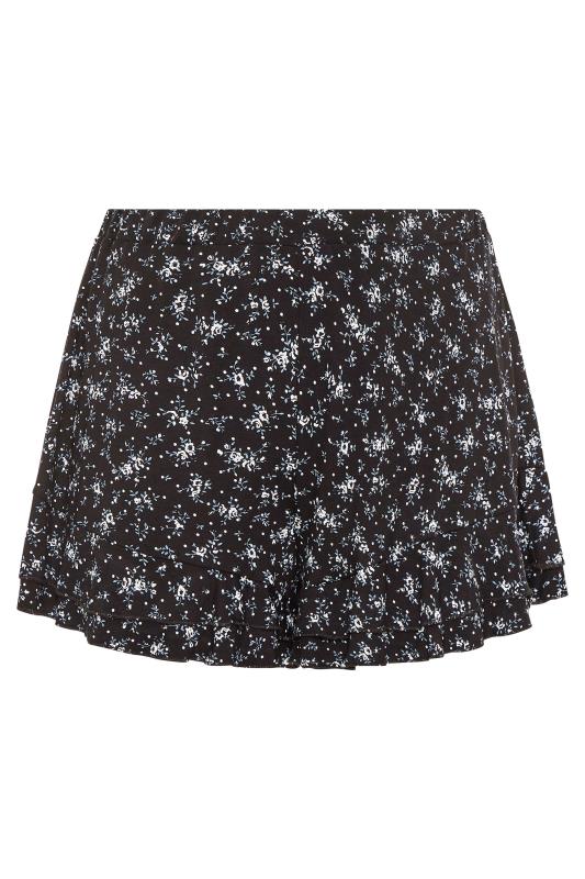 Black Floral Jersey Frill Shorts_F.jpg