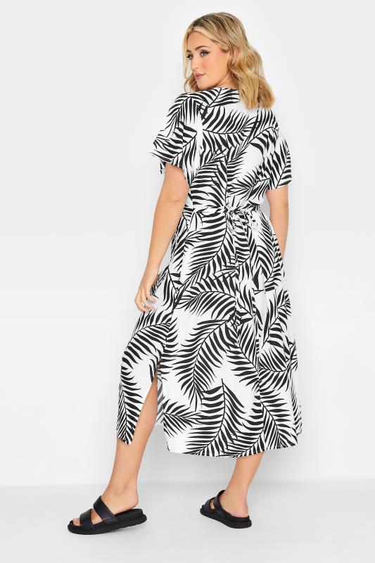 YOURS PETITE Plus Size White Leaf Print Midi Tea Dress | Yours Clothing 4
