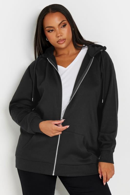 Plus size hoodie with zipper sale