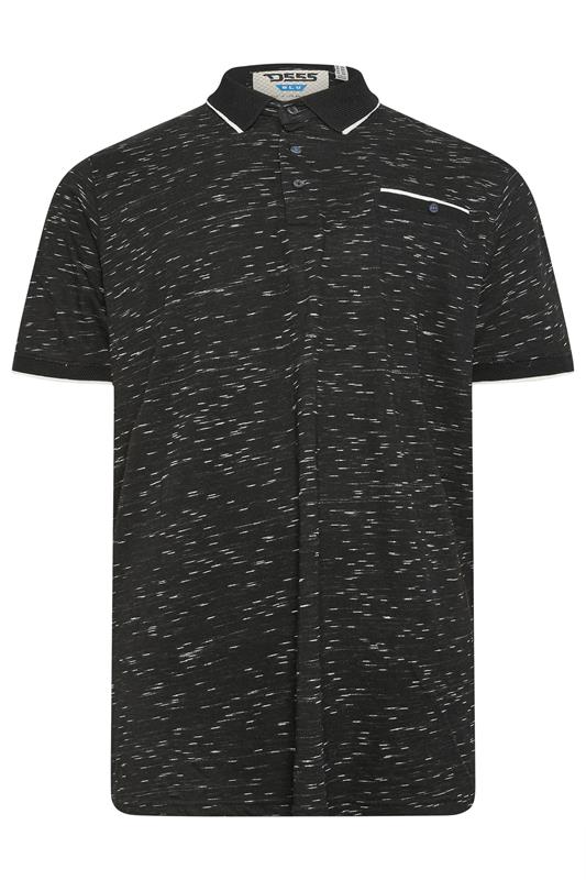 D555 Big & Tall Black Jacquard Polo Shirt | BadRhino 2