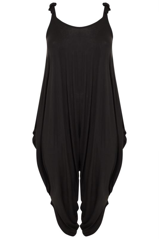 YOURS Plus Size Black Cropped Harem Jumpsuit | Yours Clothing  5