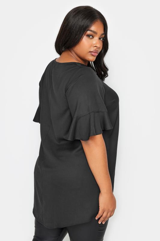 YOURS Plus Size Black Keyhole Tunic Top | Yours Clothing 3