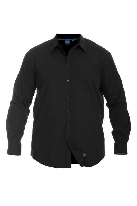  Tallas Grandes D555 Black Basic Long Sleeve Shirt
