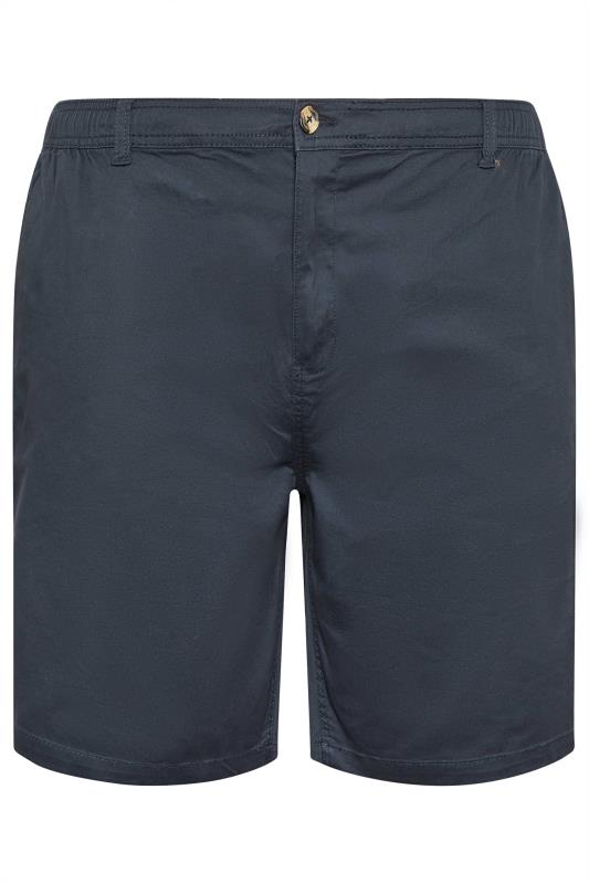 D555 Big & Tall Navy Blue Elasticated Internal Drawcord Waist Shorts | BadRhino 3
