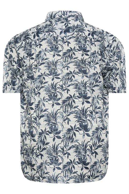 KAM Big & Tall Silver Grey Floral Print Shirt | BadRhino 4
