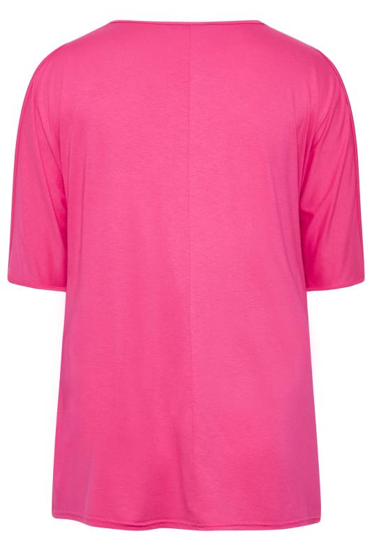 BUMP IT UP MATERNITY Plus Size Pink Cold Shoulder Split Hem Top | Yours Clothing 8