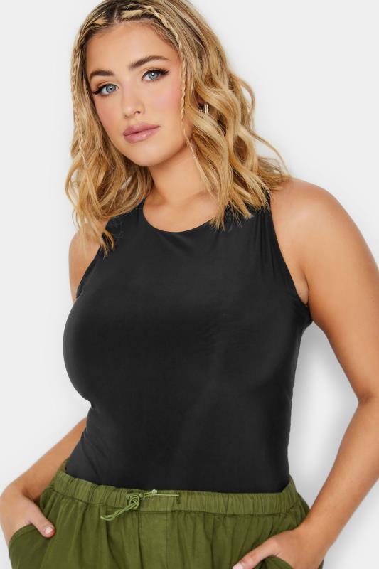 LIMITED COLLECTION Curve Plus Size Black Racer Bodysuit | Yours Clothing  5