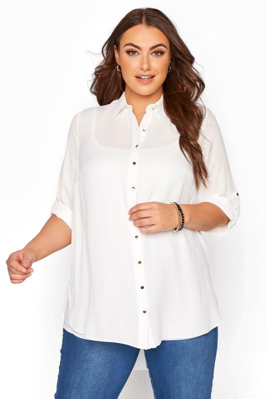 oversized white shirt plus size