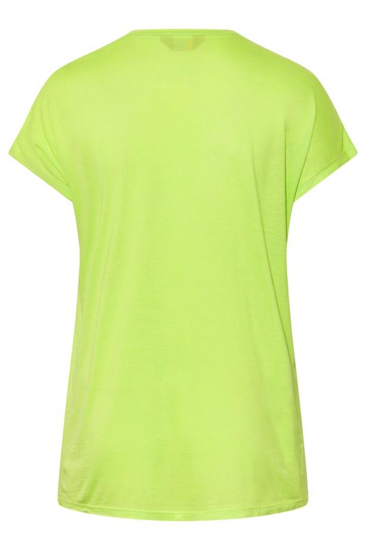 Curve Lime Green 'Brooklyn' Logo Printed T-Shirt | Yours Clothing 6