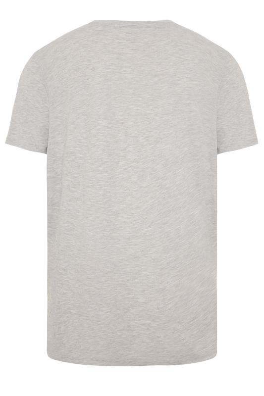 JACK & JONES Big & Tall Grey Marl Logo Crew Neck T-Shirt 2
