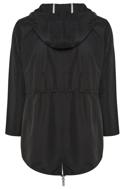 Plus Size Black Contrast Drawstring Pocket Parka | Yours Clothing 8