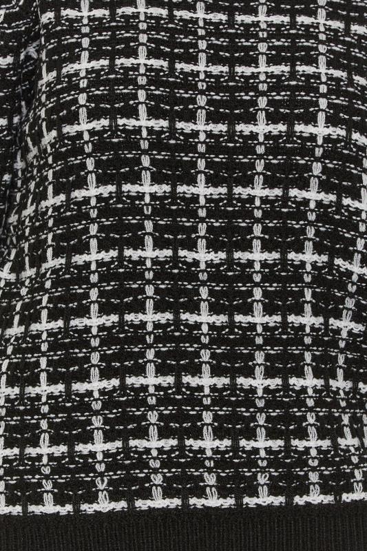 YOURS PETITE Plus Size Black Check Boucle Jumper | Yours Clothing 5