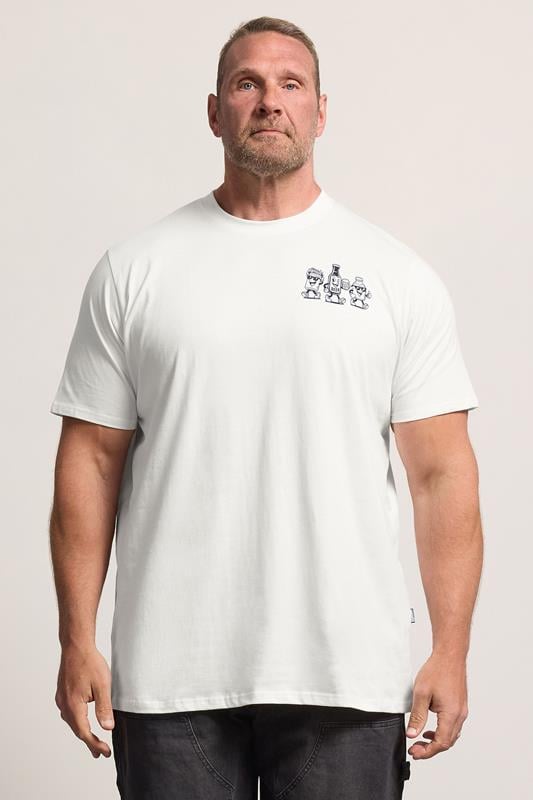  BadRhino Big & Tall T-shirt extra-long blanc « Beer Happy »