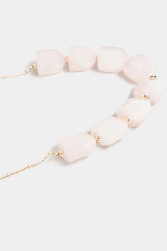 Gold & Pink Gemstone Statement Necklace | Yours Clothing 3