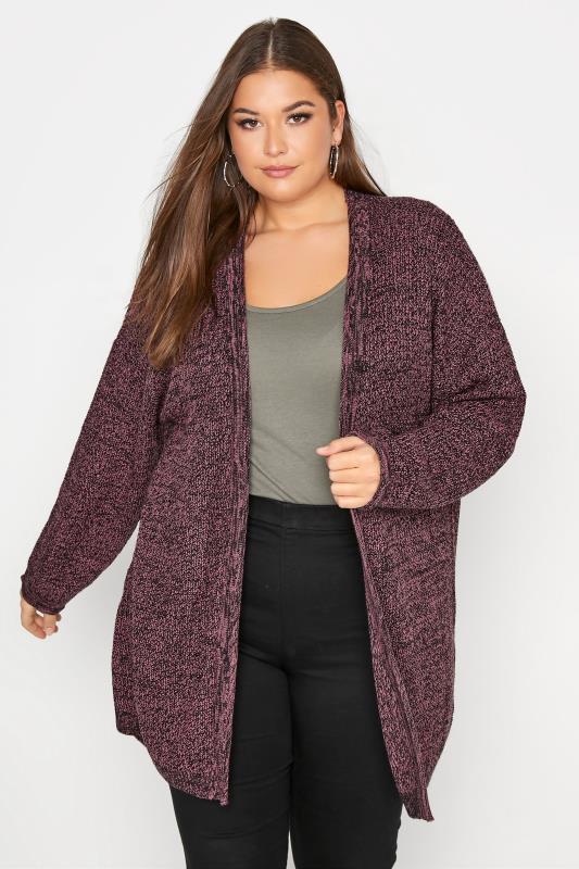 Plus Size Curve Pink Twist Essential Knitted Cardigan | Yours Clothing 4