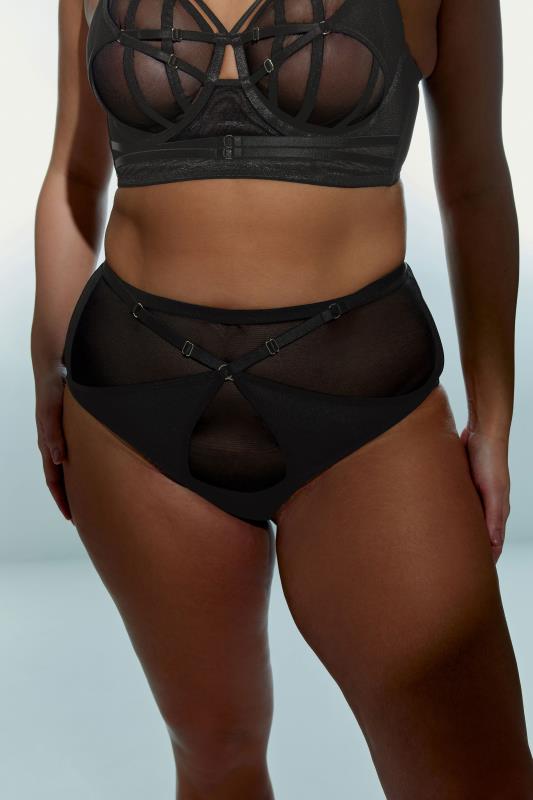  Grande Taille PLAYFUL PROMISES Eddie Black Crossover High Waisted Briefs