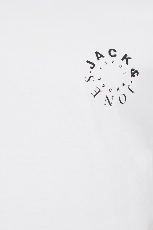 JACK & JONES Big & Tall White Crew Neck Logo T-Shirt | BadRhino 2