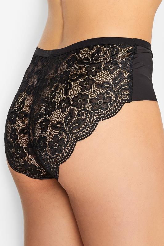 3 PACK Tall Black Lace Back Full Briefs | Long Tall Sally 3