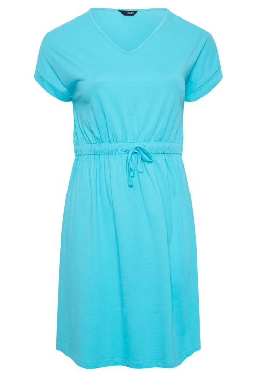 Plus Size Blue Cotton T-Shirt Dress | Yours Clothing 7