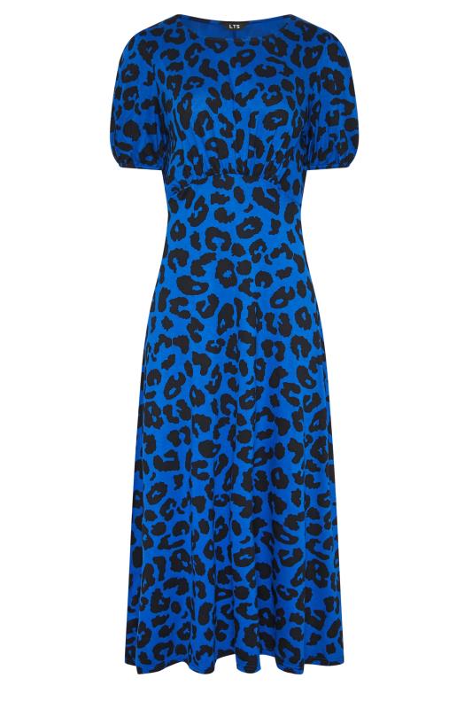 LTS Women's Tall Blue Animal Print Midi Tea Dress | Long Tall Sally 6