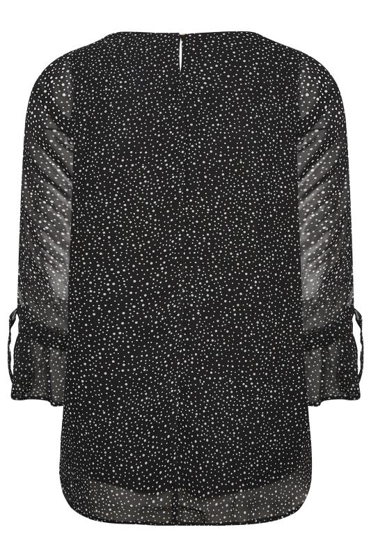 YOURS Plus Size Curve Black Polka Dot Bell Sleeve Blouse | Yours Clothing  7