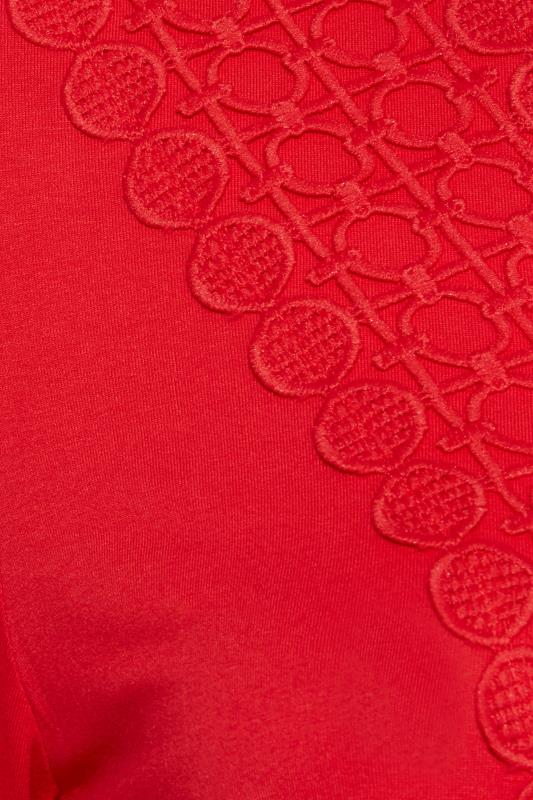 Curve Red Crochet Trim V-Neck Tunic Top_S.jpg