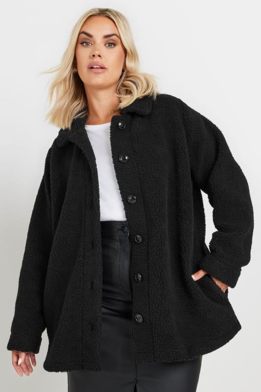 Plus Size  YOURS Curve Black Teddy Fleece Jacket