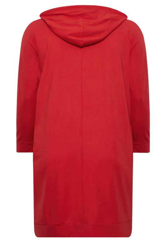 YOURS Plus Size Curve Red Pocket Hoodie Dress | Yours Clothing  7