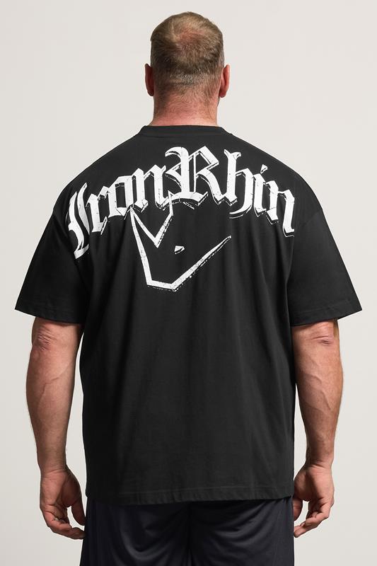 IronRhino Big & Tall Black Old English Logo T-Shirt | BadRhino 4