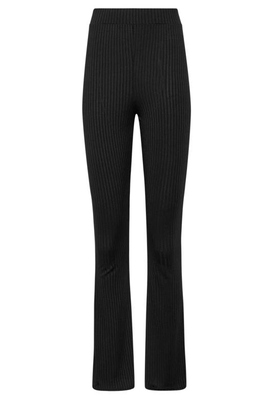 LTS Tall Black Ribbed Flared Trousers 4