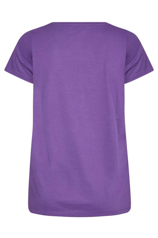 Curve Purple Short Sleeve Basic T-Shirt 7