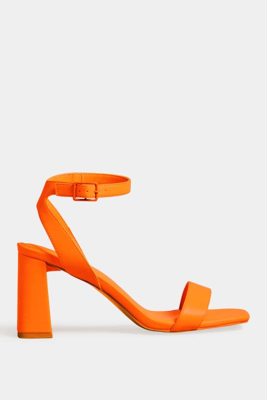 LTS Orange Block Heel Sandal in Standard Fit | Long Tall Sally 3