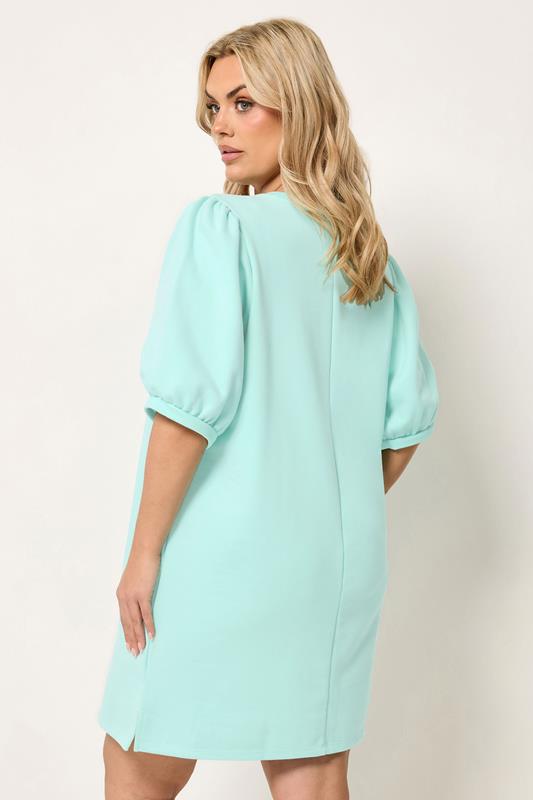 YOURS Plus Size Green Balloon Sleeve Dress | Yours Clothing 2