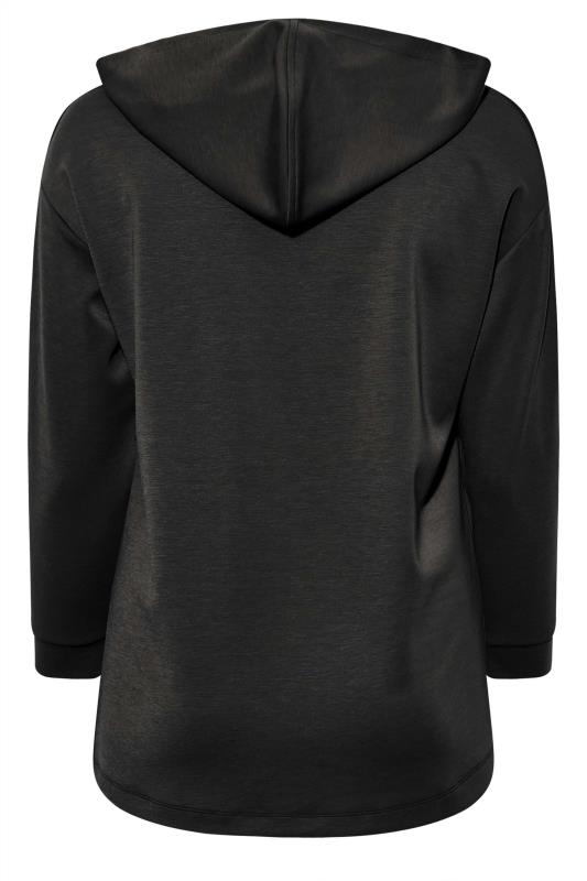 Plus Size Black 'Live Your Dreams' Zip Detail Hoodie | Yours Clothing 7