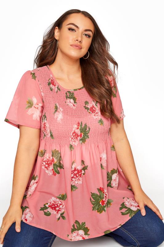 Pink Floral Shirred Top_A.jpg