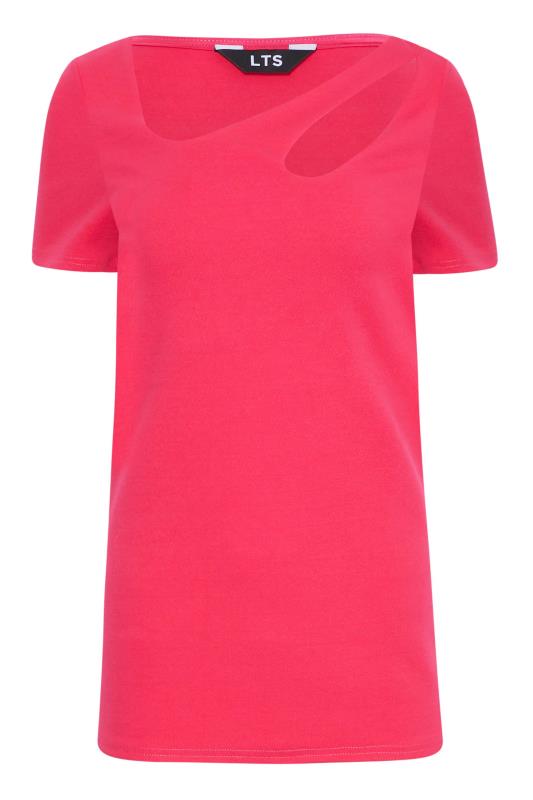 LTS Tall Women's Pink Cut Out Detail T-Shirt | Long Tall Sally 6