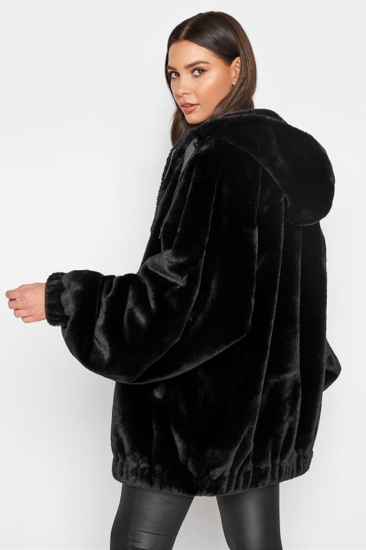 LTS Black Oversized Faux Fur Jacket 3