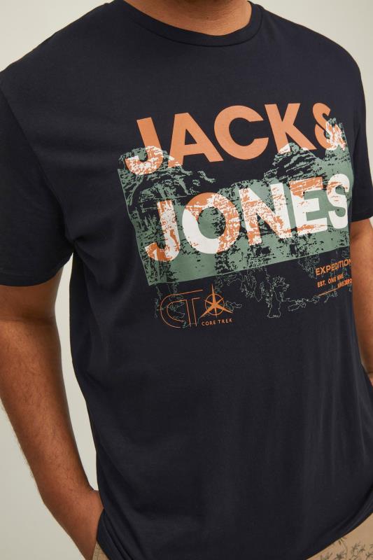 JACK & JONES Big & Tall Black Logo Short Sleeve T-Shirt_D1.jpg