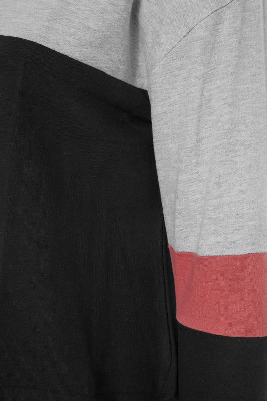 Plus Size Black Varsity Colour Block Sweatshirt | Yours Clothing 4