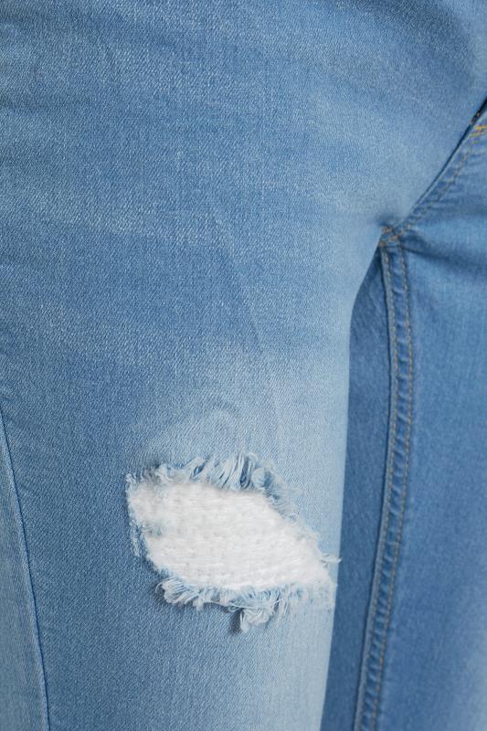 Tall Women's LTS Maternity Blue Distressed Skinny Jeans | Long Tall Sally 4