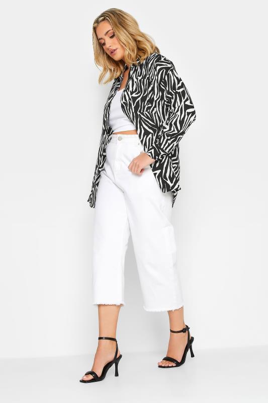 LIMITED COLLECTION Plus Size Curve White & Black Zebra Print Shirt | Yours Clothing  4