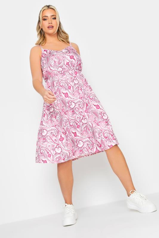 LIMITED COLLECTION Plus Size Pink Paisley Print Sundress | Yours Clothing 3